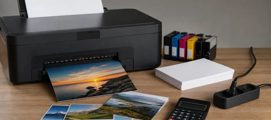 Fotodrucker Druckkosten pro Foto: Tinte, Papier und Strom kalkulieren