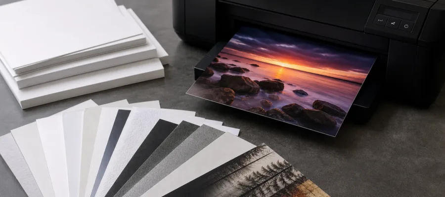 Materialwahl fuer Fotodrucker: Papier, Spezialmedien und Finish-Optionen