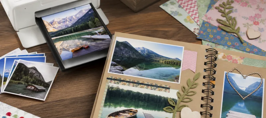 Scrapbook-Seiten mit Fotodrucker-Fotos kreativ gestalten