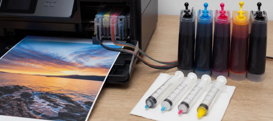 Tintenverbrauch beim Fotodrucker: Patronen, Nachfuellsysteme und Kosten pro Seite