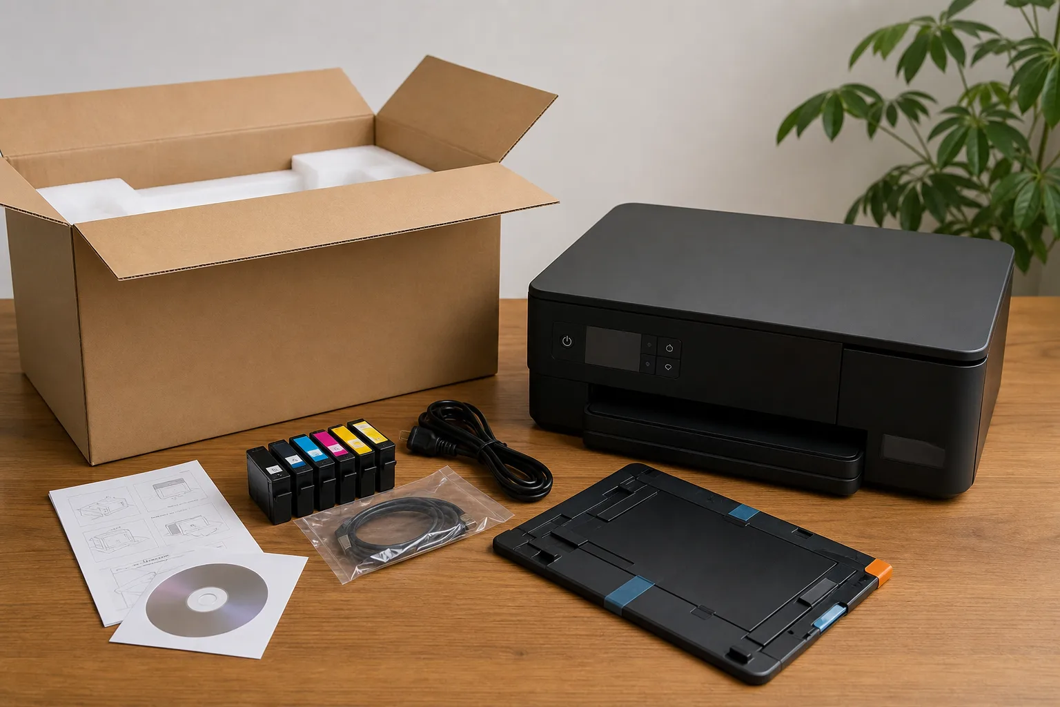 Fotodrucker auspacken und richtig einrichten: Erste Schritte