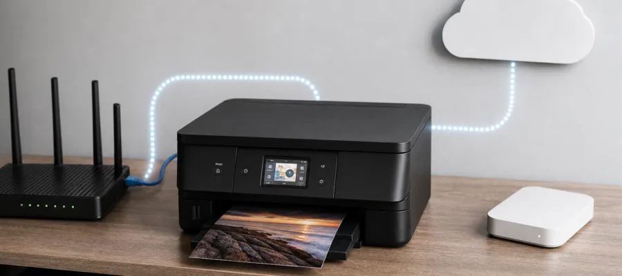 Netzwerk und Verbindung: Fotodrucker per WLAN, Kabel und Cloud verbinden