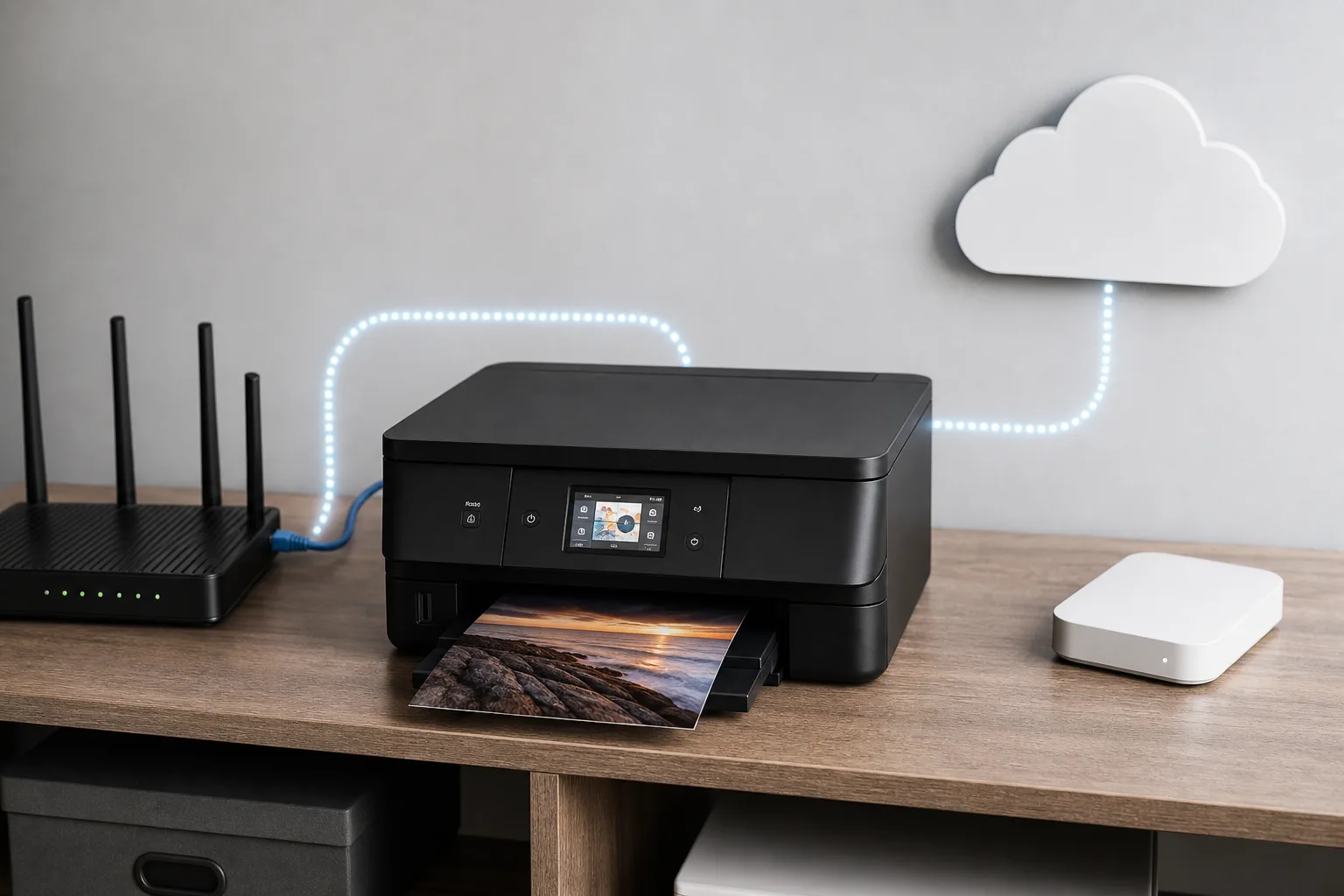 Netzwerk und Verbindung: Fotodrucker per WLAN, Kabel und Cloud verbinden