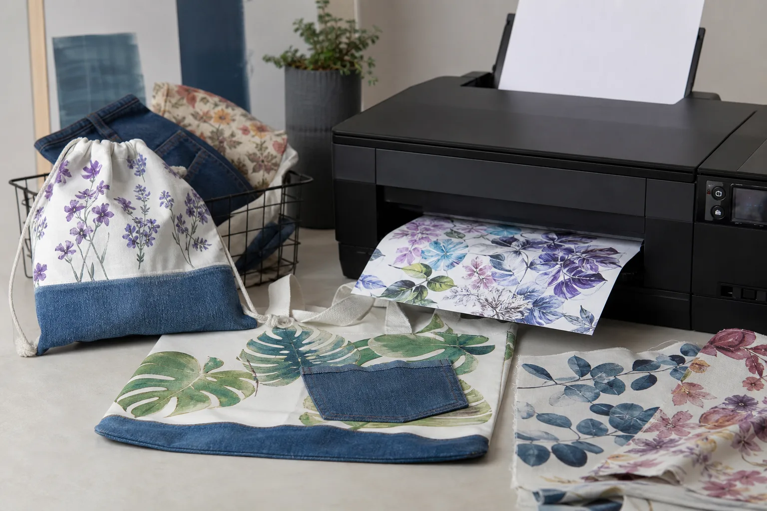 Personalisierte Stoffdrucke und Textil-Upcycling mit dem Fotodrucker